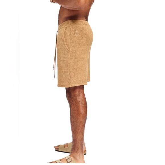 Ser.O.Ya NWT Mens Unisex Size Small Brown Hansen Knit Ribbed Drawstring Shorts - Picture 4 of 11